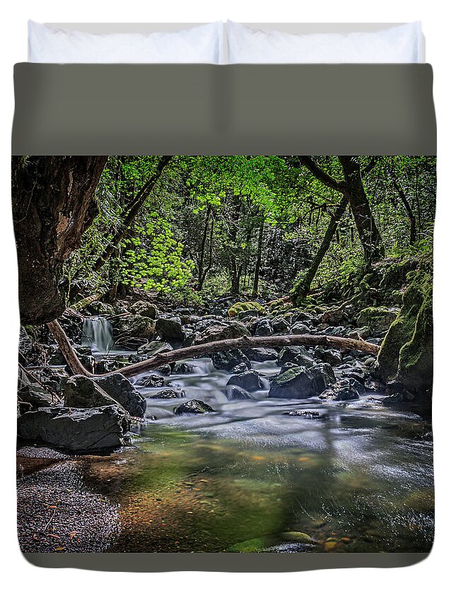 Long Exposure Duvet Cover featuring the photograph Lower Sugar Loaf #1 by Bruce Bottomley