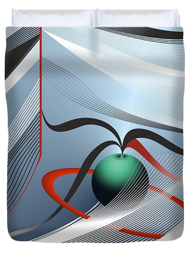 Magnetic Duvet Cover featuring the digital art Magnetic Fields #1 by Leo Symon