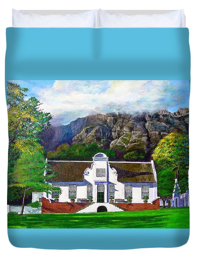 House Duvet Cover featuring the painting Manor House by Michael Durst