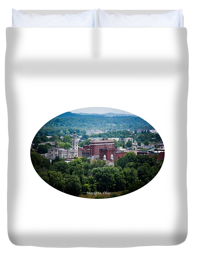 Marietta Duvet Cover featuring the photograph Marietta Ohio  by Holden The Moment