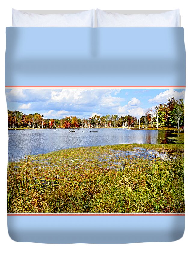 Marsh Duvet Cover featuring the photograph Marsh in Autumn, Pocono Mountais, Pennsylvania #1 by A Macarthur Gurmankin