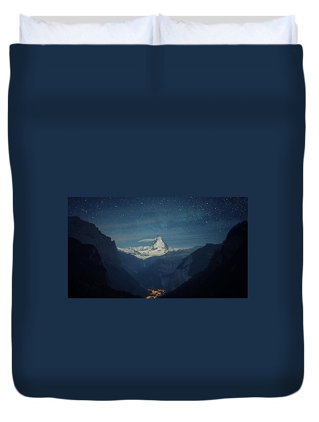 Matterhorn Duvet Cover featuring the photograph Matterhorn #1 by Jackie Russo