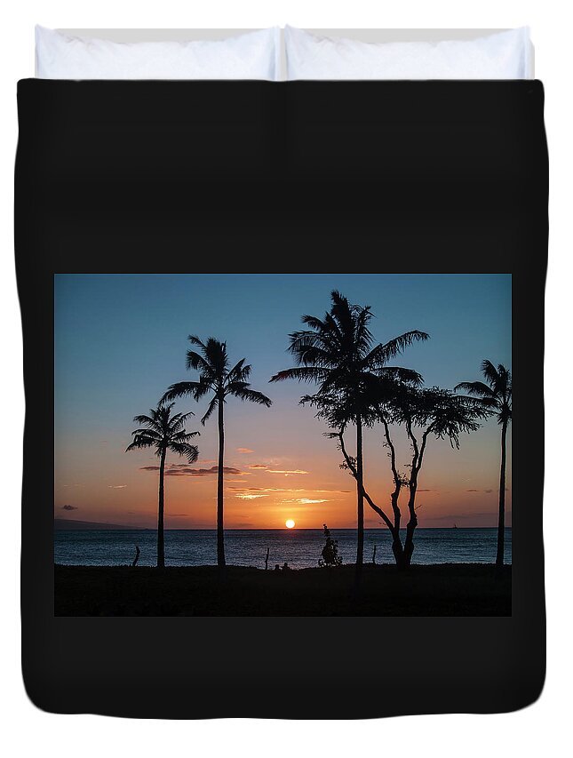 Hawaii Duvet Cover featuring the photograph Maui Sunset #2 by Steven Clark