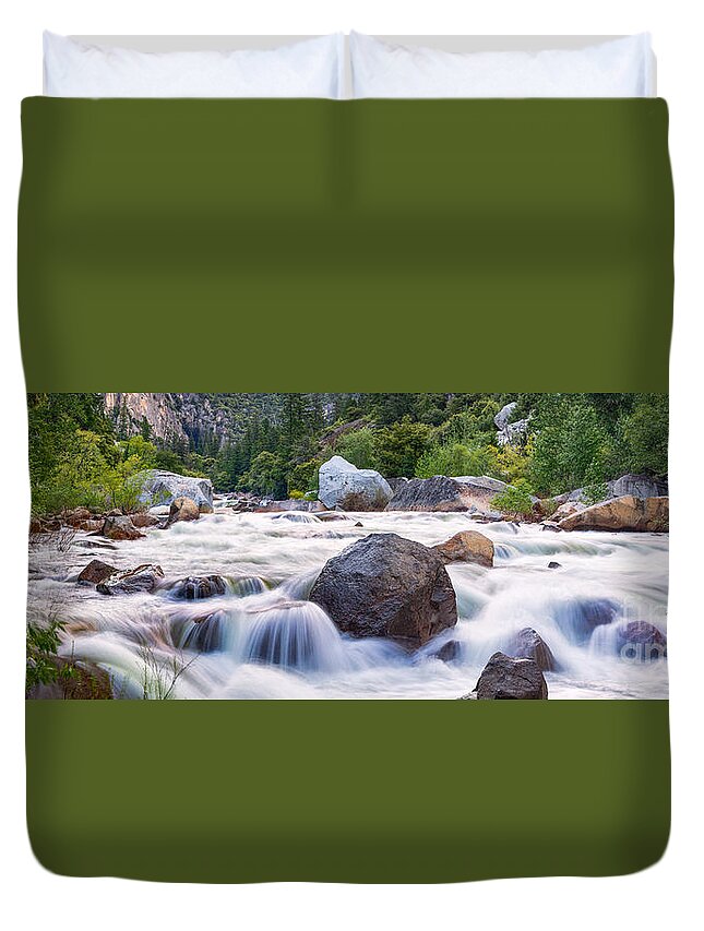  Duvet Cover featuring the photograph Merced Rapids #1 by Anthony Michael Bonafede