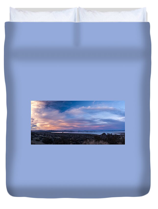 Night Duvet Cover featuring the photograph Mono Lake Sunset #1 by Cat Connor