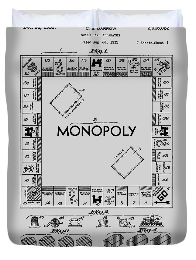 Monopoly Duvet Cover featuring the photograph Monopoly Patent 1935 #2 by Chris Smith