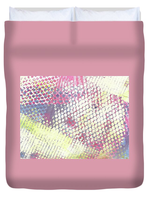 Print Duvet Cover featuring the painting Monoprint Mesh #1 by Cynthia Westbrook