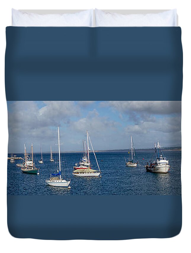 Monterey Duvet Cover featuring the photograph Monterey Harbor by Derek Dean