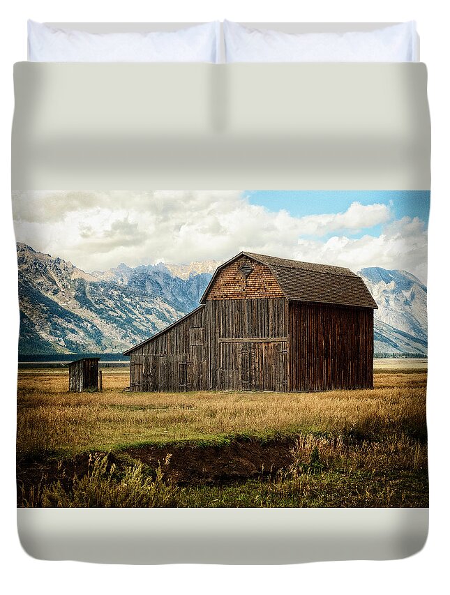 Mormon Row District Duvet Cover featuring the photograph Mormon Row Barn No 2 #1 by Sandra Selle Rodriguez