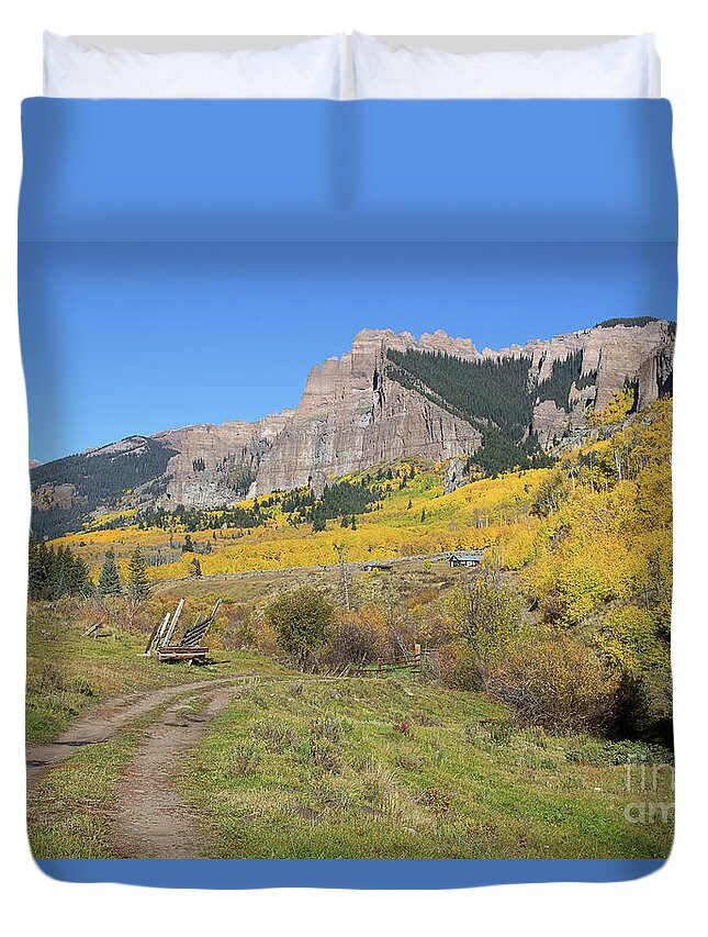 Colorado Aspen Landscape Duvet Cover featuring the photograph Mountain Home #3 by Jim Garrison