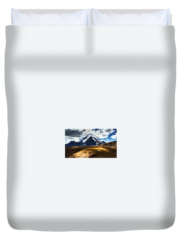 Mountain Duvet Cover featuring the digital art Mountain #1 by Maye Loeser