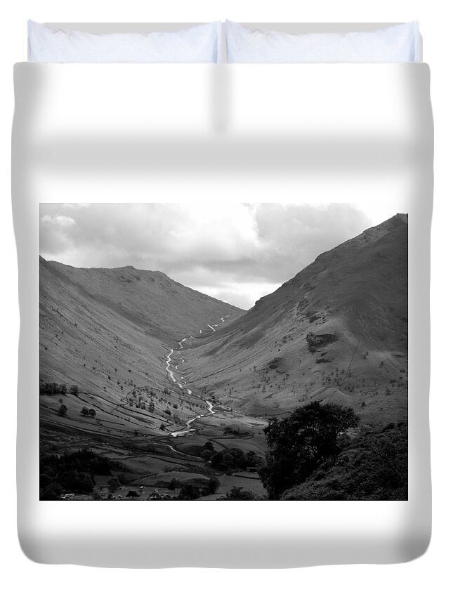 Mountain Duvet Cover featuring the photograph Mountain road #1 by Lukasz Ryszka