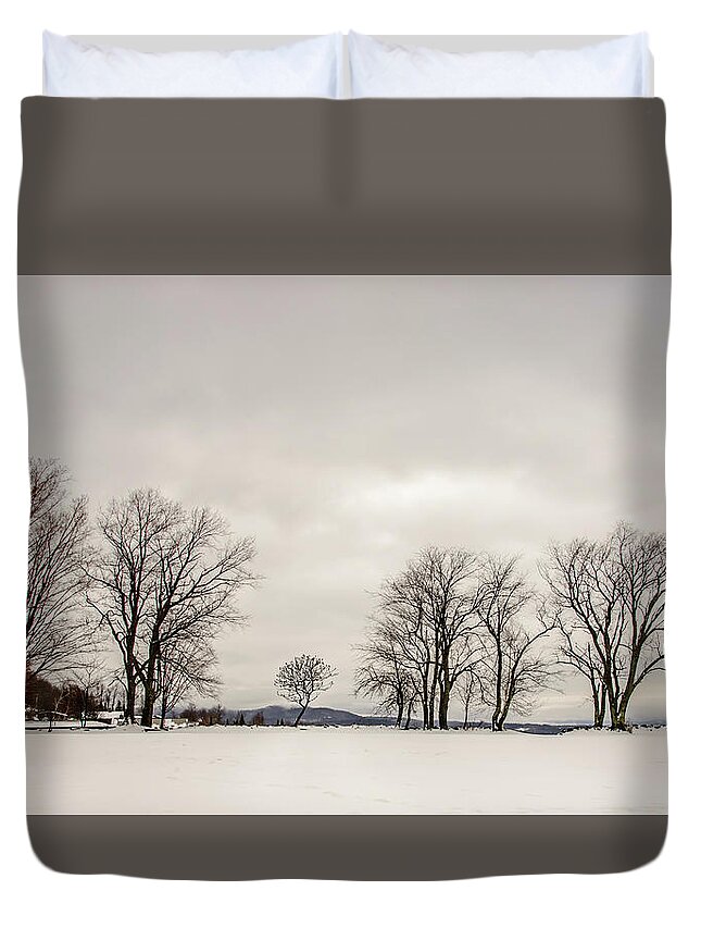 Landscape Duvet Cover featuring the photograph Naked Treeline #2 by Robert Mitchell