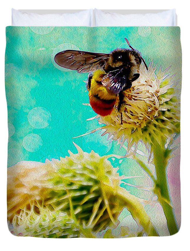Bee Duvet Cover featuring the digital art Collection Without Distructions by Manjot Singh Sachdeva