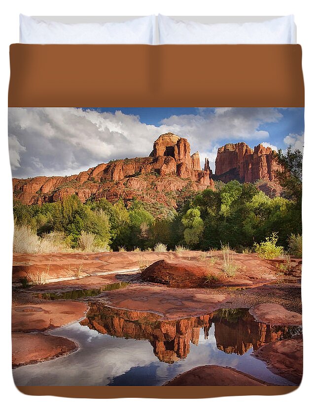 Cathedral Rock Duvet Cover featuring the photograph Nature's Cathedral #1 by Leda Robertson