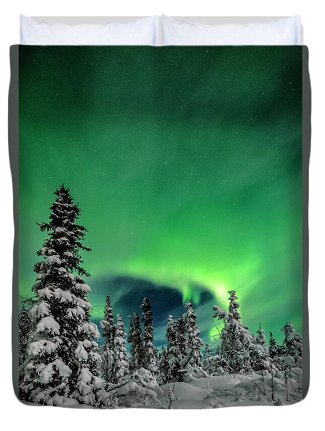 Alaska Duvet Cover featuring the photograph Neon Explosion #1 by Robert Fawcett