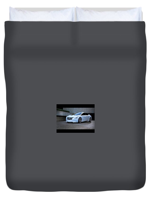 Nissan Duvet Cover featuring the digital art Nissan #1 by Super Lovely
