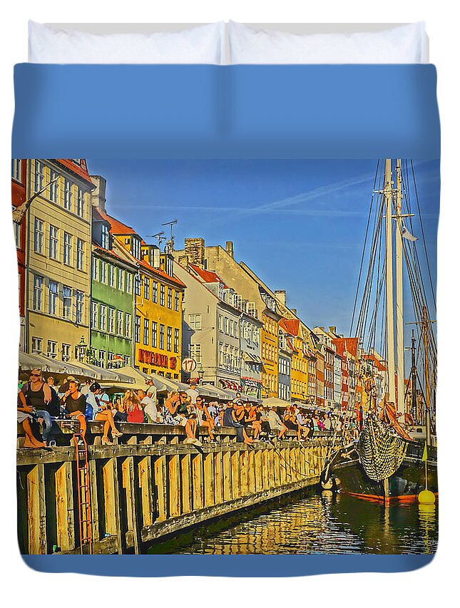 Denmark Duvet Cover featuring the photograph Nyhavn #1 by Dennis Cox