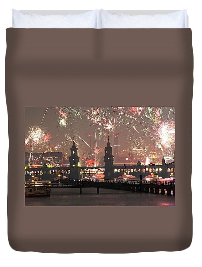 Berlin Duvet Cover featuring the digital art Oberbaumbrucker #1 by Nathan Wright