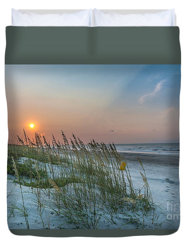 Isle Of Palms Duvet Cover featuring the photograph Ocean Sunrise #2 by Dale Powell