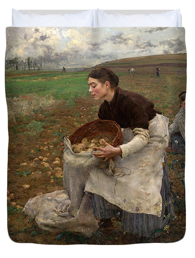 Jules Bastien - Lepage Duvet Cover featuring the painting October #1 by Celestial Images