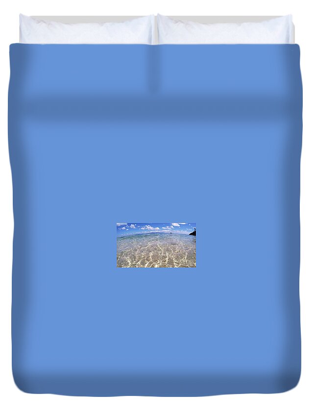 Beach Boat Duvet Cover featuring the photograph On the Horizon #1 by Debbie Cundy