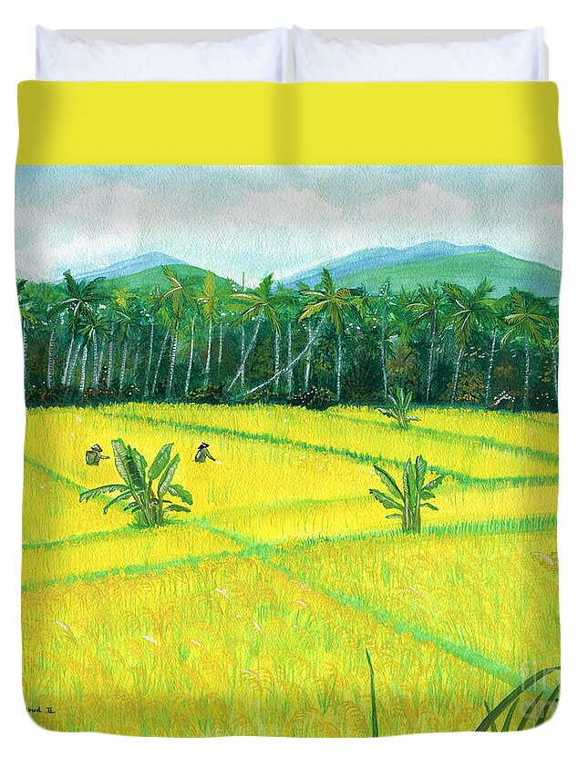 Ubud Duvet Cover featuring the painting On The Way To Ubud II Bali Indonesia #1 by Melly Terpening
