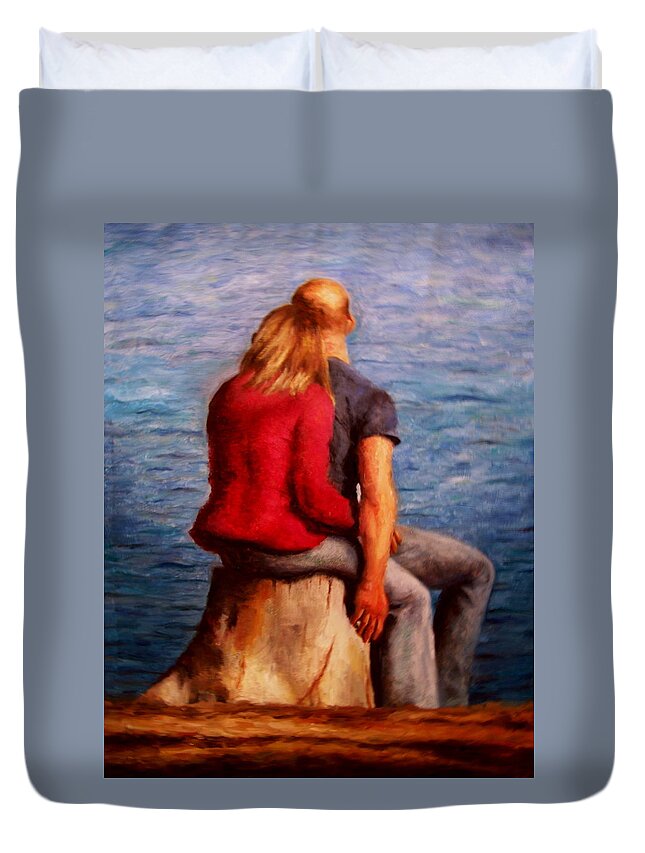 Print Duvet Cover featuring the painting Oneness by Ashlee Trcka