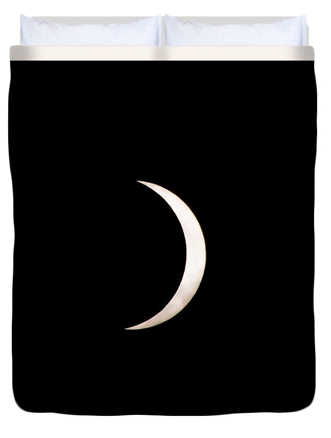 Astro Duvet Cover featuring the photograph Partial Soalr Eclipse Over South Carolina Usa #1 by Alex Grichenko