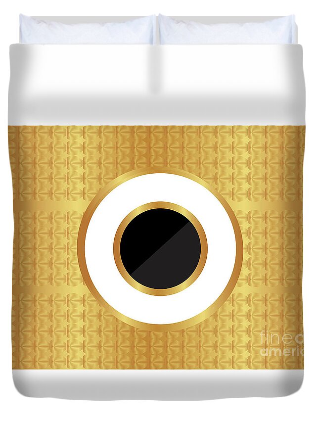 Golden Duvet Cover featuring the digital art Pattern design #1 by Mohd Ifteekhar