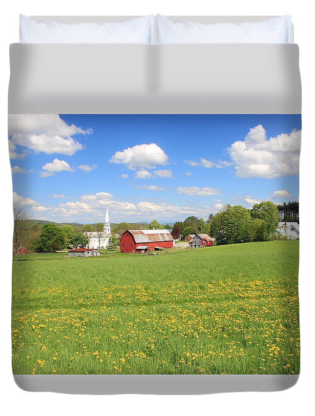 New England Duvet Cover featuring the photograph Peacham Vermont Spring Afternoon #1 by John Burk