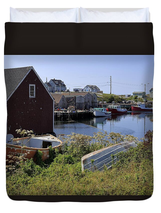 Canada Duvet Cover featuring the photograph Peggy's Cove, Nova Scotia, Canada #1 by Gary Corbett