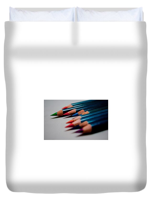 Pencil Duvet Cover featuring the photograph Pencil #1 by Jackie Russo