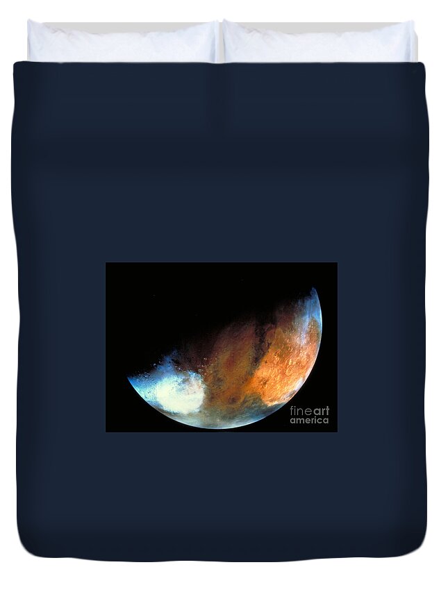 Astronomy Duvet Cover featuring the photograph Planet Mars #3 by Nasa