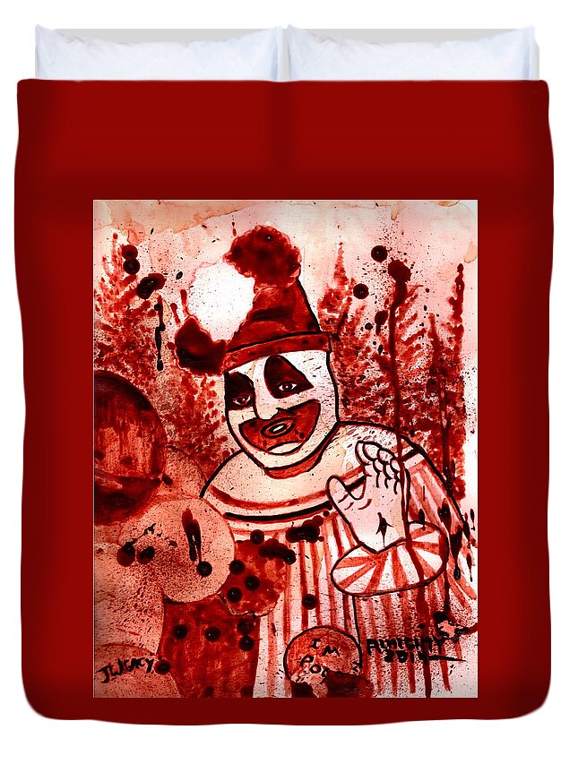  Duvet Cover featuring the painting Pogo Painted In Human Blood #1 by Ryan Almighty