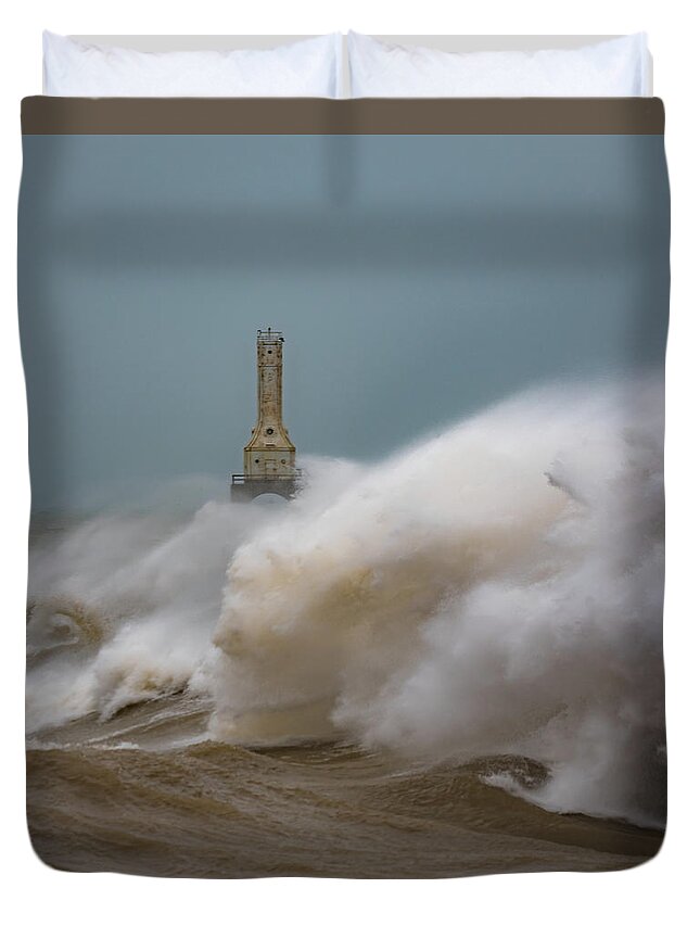 Storm Duvet Cover featuring the photograph Power by Brad Bellisle