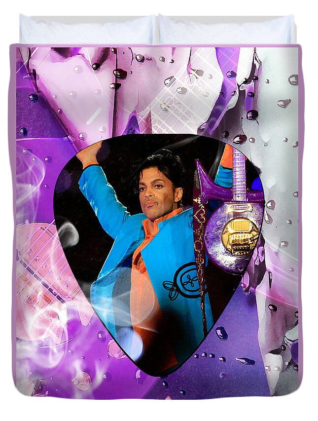 Prince Duvet Cover featuring the mixed media Prince Art #2 by Marvin Blaine