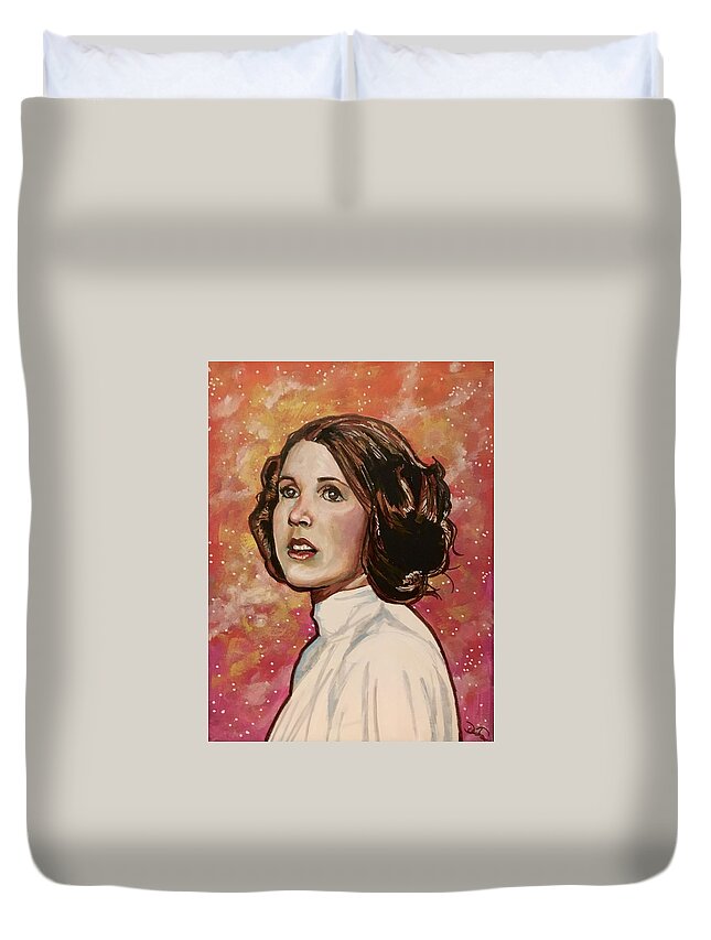 Princess Leia Duvet Cover featuring the painting Princess Leia Organa by Joel Tesch