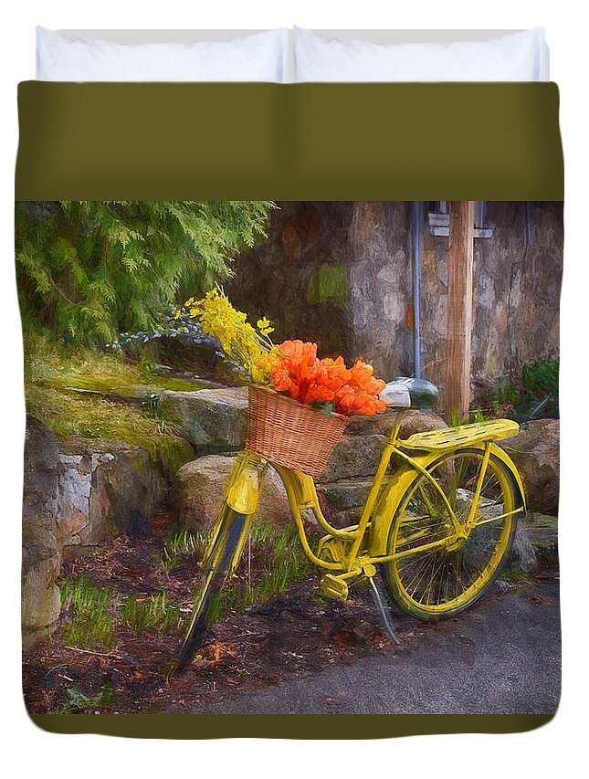 Bike Duvet Cover featuring the photograph Ready To Go #2 by Tricia Marchlik