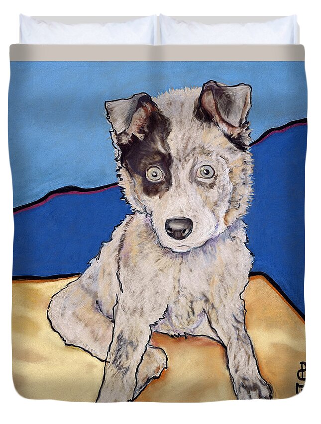 Aussie Duvet Cover featuring the painting Reba Rae by Pat Saunders-White