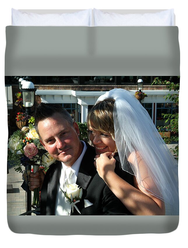  Duvet Cover featuring the photograph Rebecca and David #1 by Michael Dorn