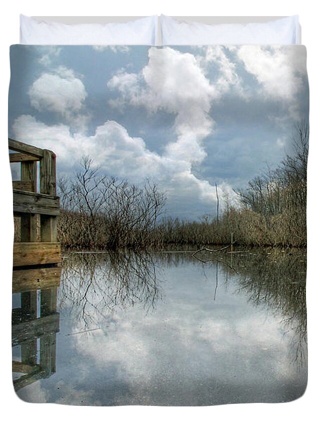 Reflect Duvet Cover featuring the photograph Reflection by Jackson Pearson