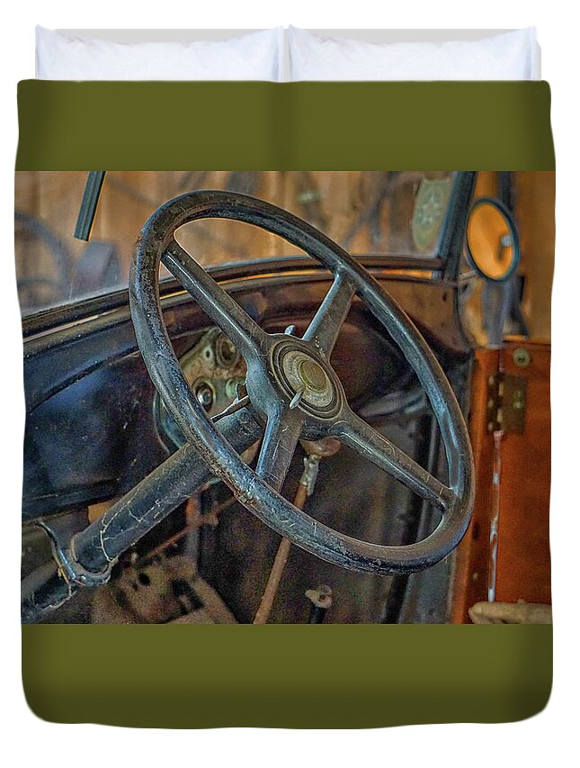 Fram Equipment Duvet Cover featuring the photograph Retired #2 by Dennis Dugan