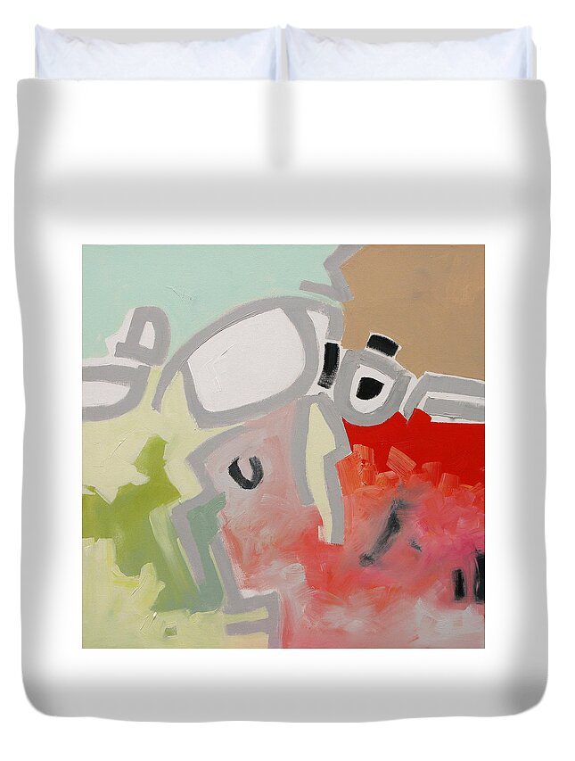 Art Duvet Cover featuring the painting Returning Home #1 by Linda Monfort