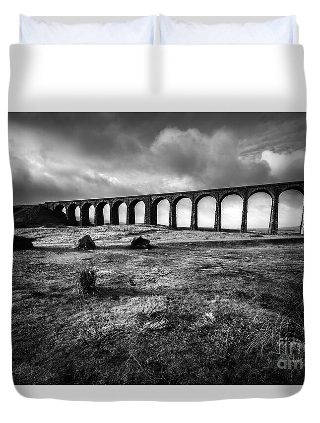 North Yorkshire Duvet Cover featuring the photograph Ribblehead Viaduct by Smart Aviation