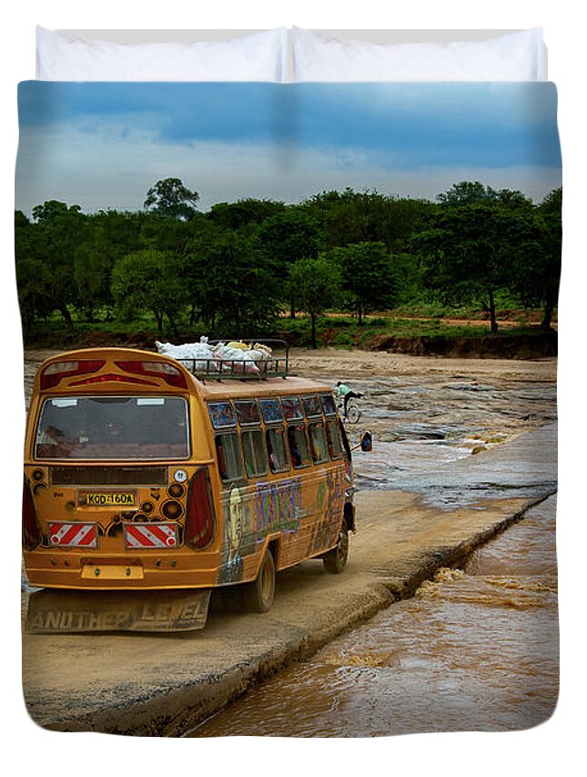 Bridges Duvet Cover featuring the photograph River Crossing #1 by Morris Keyonzo