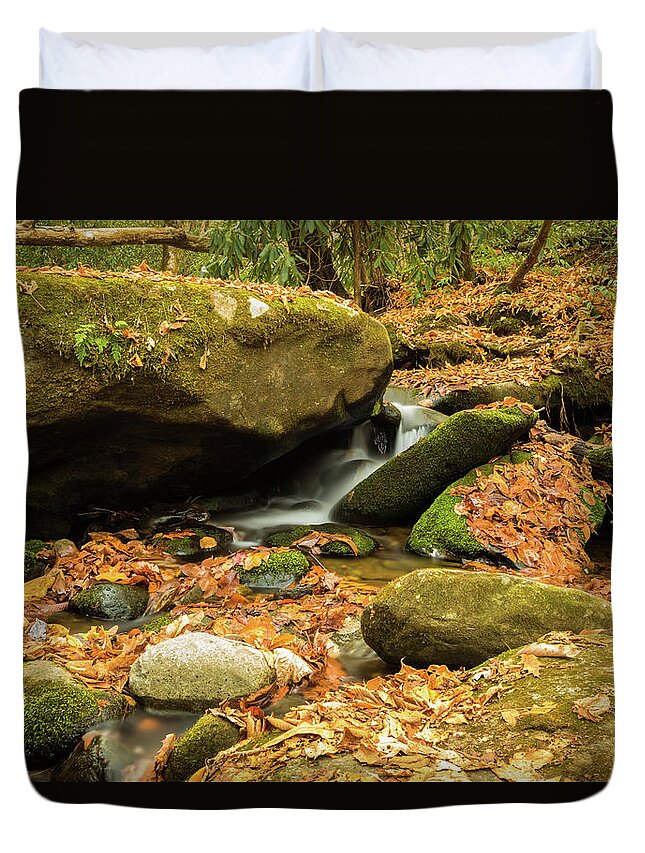 Roaring Fork Duvet Cover featuring the photograph Roaring Fork Creek II by George Kenhan