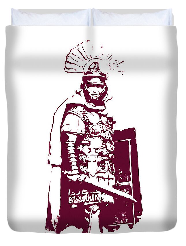 Roman Legion Duvet Cover featuring the painting Roman Centurion #1 by AM FineArtPrints