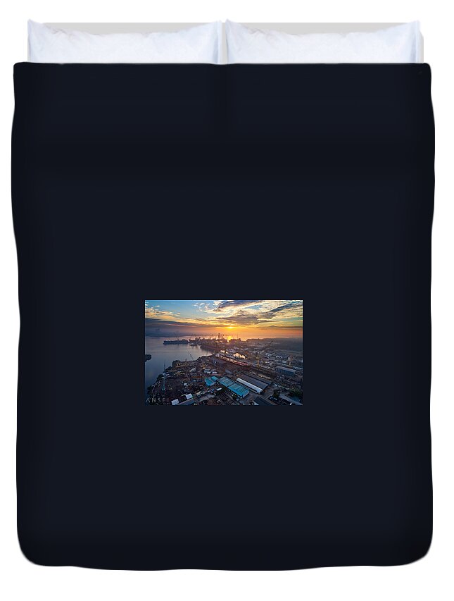 Singapore Duvet Cover featuring the digital art Singapore #1 by Maye Loeser