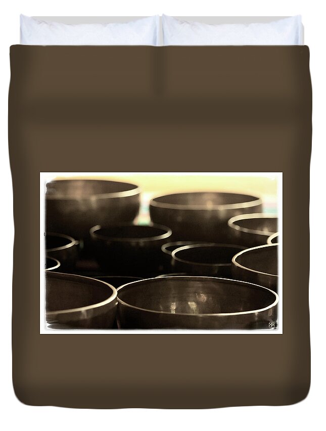 Bowls Duvet Cover featuring the photograph Singing Bowls #1 by John Meader
